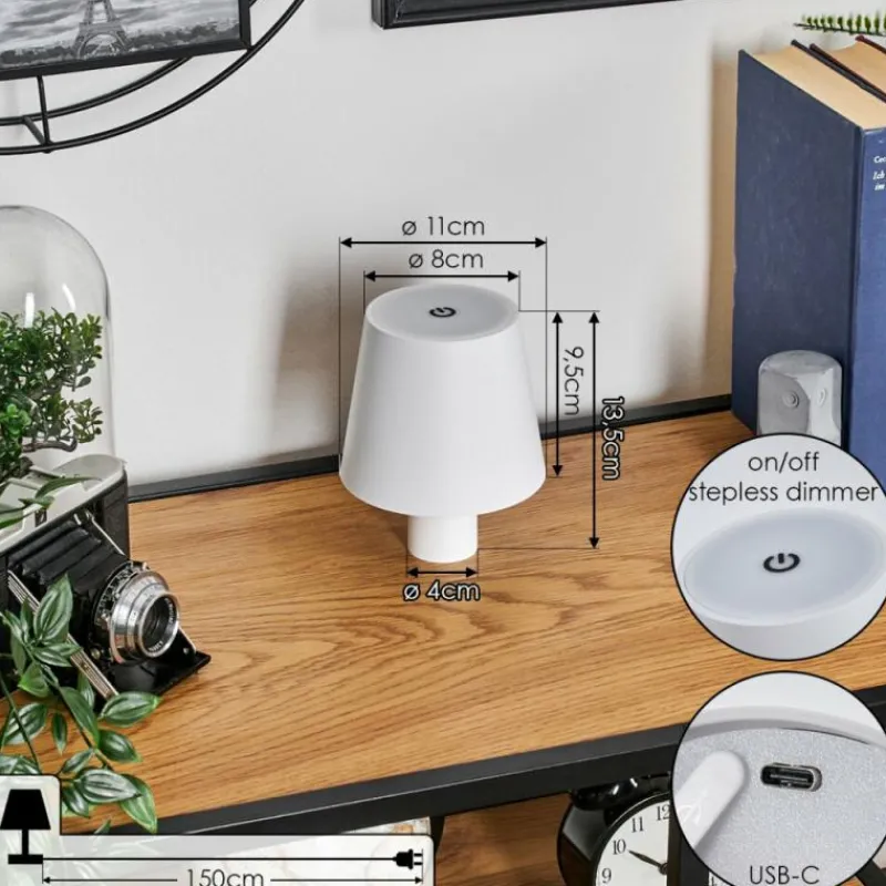 hofstein Salgadinho Lampe de table d'extérieur, Lampe à poser LED Blanc, 1 lumière