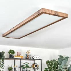 Luminaires Scandinaves-hofstein Salmi LED Couleur bois, Noir, 1 lumière, Télécommandes