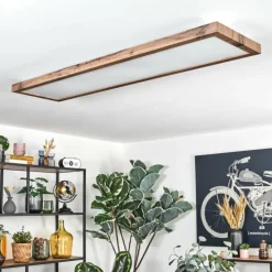 Luminaires Scandinaves-hofstein Salmi LED Couleur bois, Noir, 1 lumière, Télécommandes