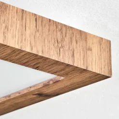 Luminaires Scandinaves-hofstein Salmi Plafonnier, Panel LED Couleur bois, Noir, 1 lumière