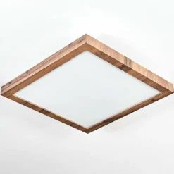 Luminaires Scandinaves-hofstein Salmi Plafonnier, Panel LED Couleur bois, Noir, 1 lumière