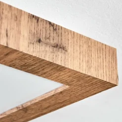 Luminaires Scandinaves-hofstein Salmi Plafonnier, Panel LED Couleur bois, Noir, 1 lumière