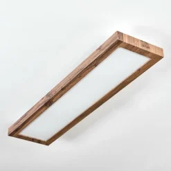 Luminaires Scandinaves-hofstein Salmi Plafonnier, Panel LED Couleur bois, Noir, 1 lumière