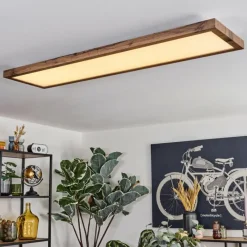 Luminaires Scandinaves-hofstein Salmi Plafonnier, Panel LED Couleur bois, Noir, 1 lumière