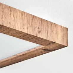 Luminaires Scandinaves-hofstein Salmi Plafonnier, Panel LED Couleur bois, Noir, 1 lumière, Télécommandes