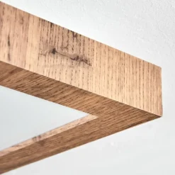 Luminaires Scandinaves-hofstein Salmi Plafonnier, Panel LED Couleur bois, Noir, 1 lumière, Télécommandes