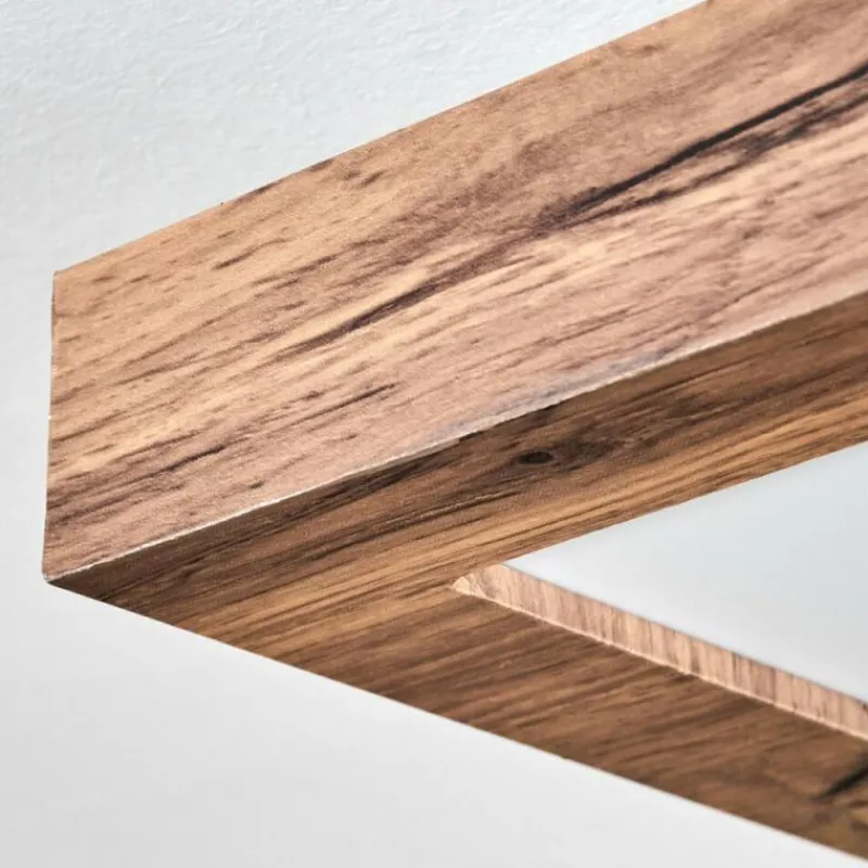 Luminaires Scandinaves-hofstein Salmi Plafonnier, Panel LED Couleur bois, Noir, 1 lumière, Télécommandes