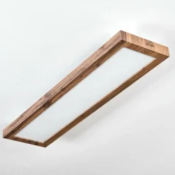 Luminaires Scandinaves-hofstein Salmi Plafonnier, Panel LED Couleur bois, Noir, 1 lumière, Télécommandes