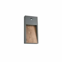 Lampes En Bois-Luminaires Trio SALMON Applique murale LED Bois clair, 1 lumière, Détecteur de mouvement