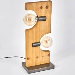 Luminaires Scandinaves-hofstein Santorum Lampe à poser Écru, Nickel vieilli, 2 lumières