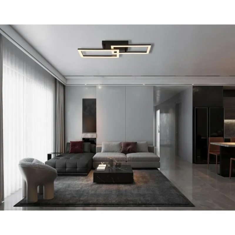 Luminaires Globo Lighting Sapena Plafonnier LED Noir, 1 lumière* Éclairage Led