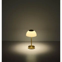 Luminaires Globo Lighting Sarima Lampe à poser LED Nickel mat, 1 lumière