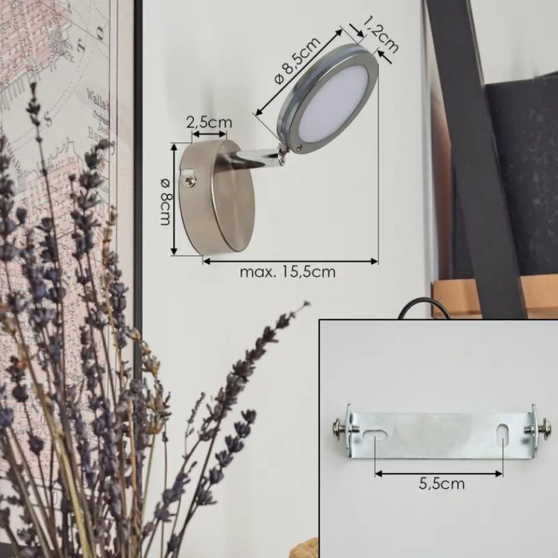 hofstein Sarnadinha Applique murale LED Nickel mat, 1 lumière