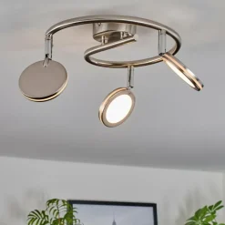 hofstein Sarnadinha Plafonnier LED Nickel mat, 3 lumières