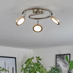 hofstein Sarnadinha Plafonnier LED Nickel mat, 3 lumières