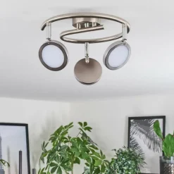 hofstein Sarnadinha Plafonnier LED Nickel mat, 3 lumières