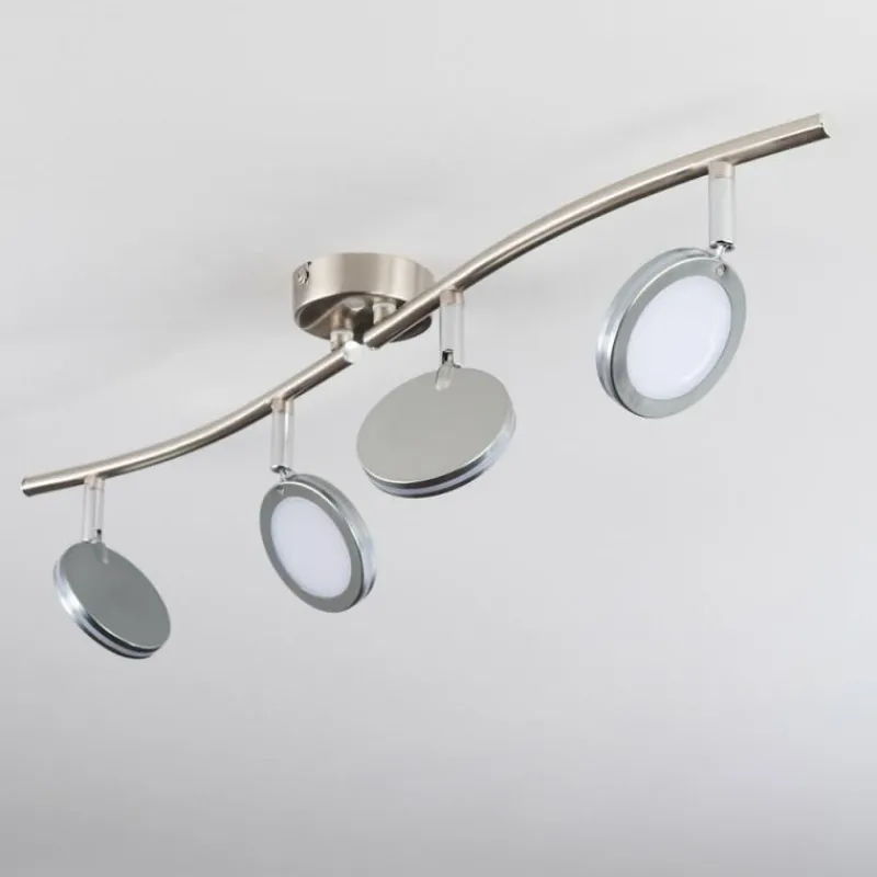 hofstein Sarnadinha Plafonnier LED Nickel mat, 4 lumières