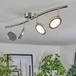 hofstein Sarnadinha Plafonnier LED Nickel mat, 4 lumières