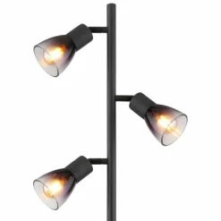 Suspension Verre Fumé-Luminaires Globo Lighting Satella Lampadaire Noir, 3 lumières