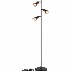 Suspension Verre Fumé-Luminaires Globo Lighting Satella Lampadaire Noir, 3 lumières