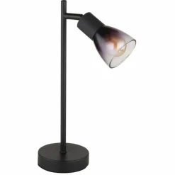 Suspension Verre Fumé-Luminaires Globo Lighting Satella Lampe à poser Noir, 1 lumière