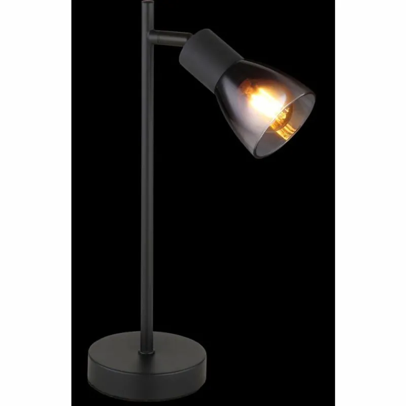 Suspension Verre Fumé-Luminaires Globo Lighting Satella Lampe à poser Noir, 1 lumière