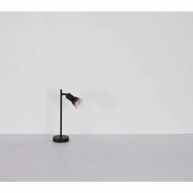 Suspension Verre Fumé-Luminaires Globo Lighting Satella Lampe à poser Noir, 1 lumière