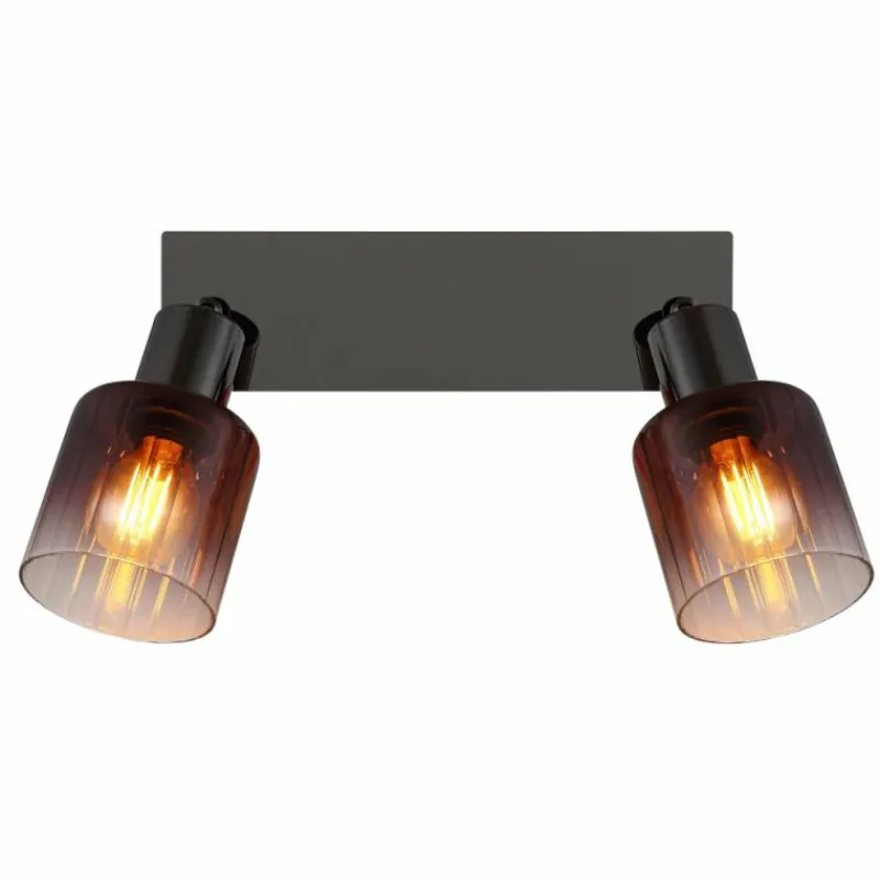 Luminaires Globo Lighting Satella Plafonnier, Spot de plafond, Applique murale, Spot mural Chrome, Noir, 2 lumières