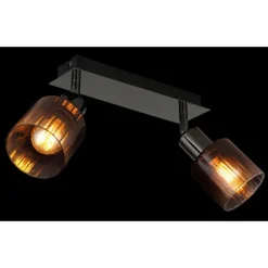 Luminaires Globo Lighting Satella Plafonnier, Spot de plafond, Applique murale, Spot mural Chrome, Noir, 2 lumières