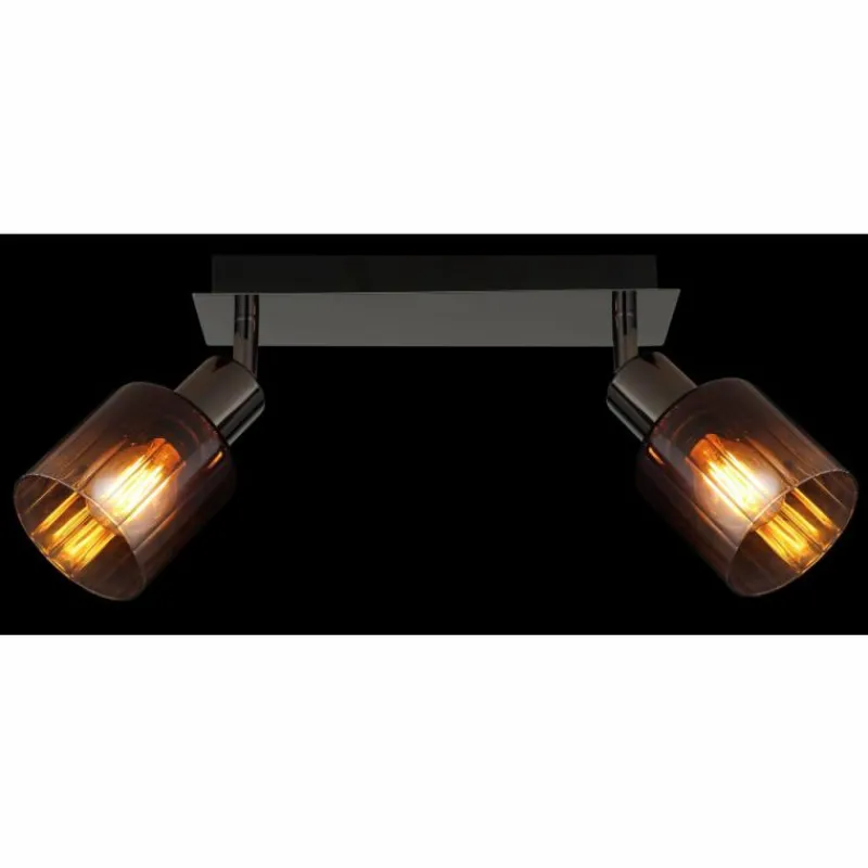 Luminaires Globo Lighting Satella Plafonnier, Spot de plafond, Applique murale, Spot mural Chrome, Noir, 2 lumières