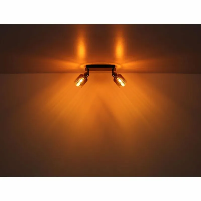 Luminaires Globo Lighting Satella Plafonnier, Spot de plafond, Applique murale, Spot mural Chrome, Noir, 2 lumières