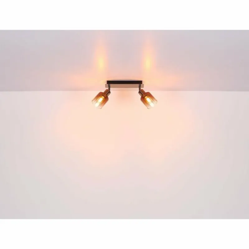 Luminaires Globo Lighting Satella Plafonnier, Spot de plafond, Applique murale, Spot mural Chrome, Noir, 2 lumières