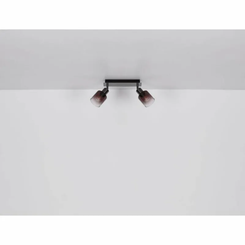 Luminaires Globo Lighting Satella Plafonnier, Spot de plafond, Applique murale, Spot mural Chrome, Noir, 2 lumières