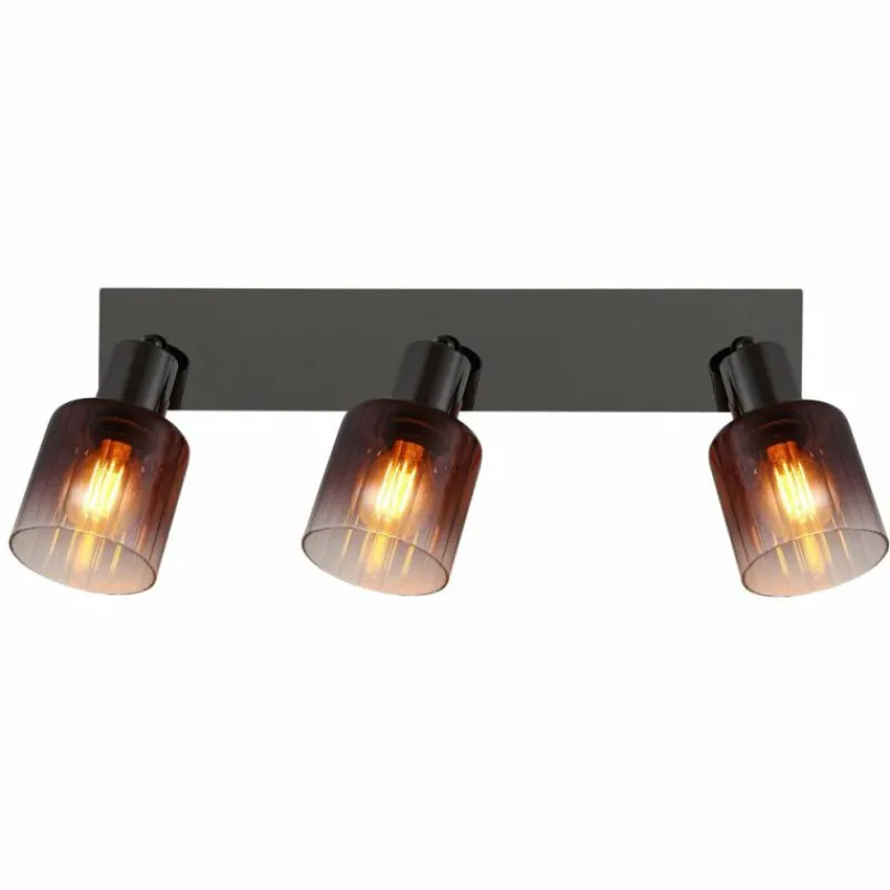 Luminaires Globo Lighting Satella Plafonnier, Spot de plafond, Applique murale, Spot mural Chrome, Noir, 3 lumières