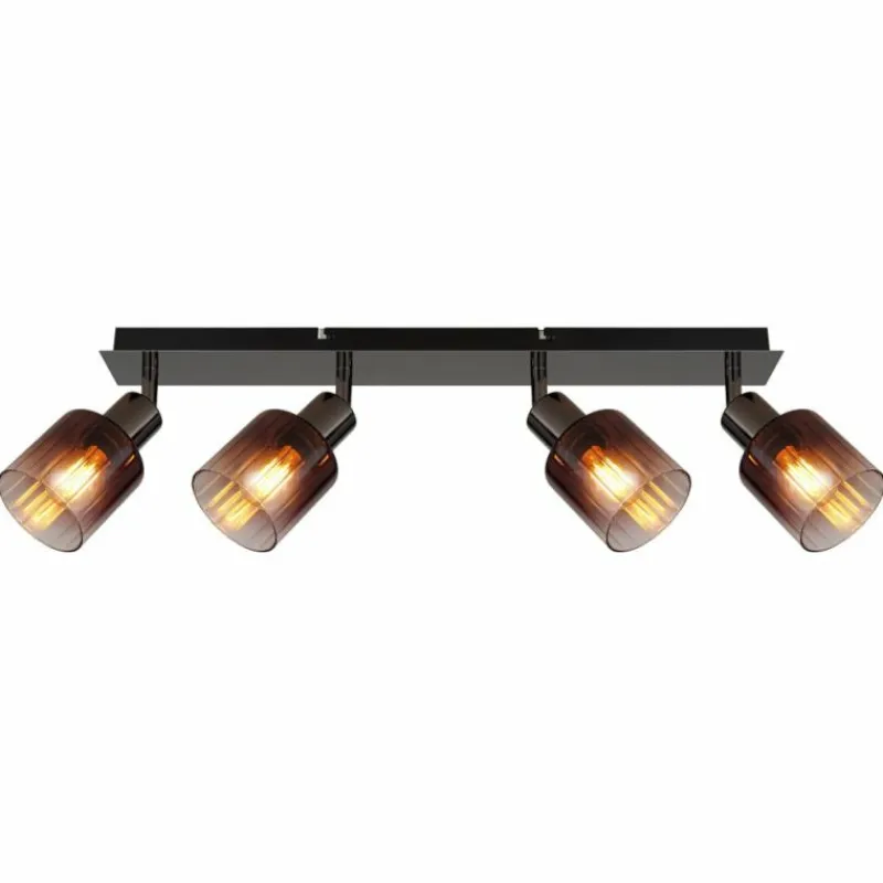 Luminaires Globo Lighting Satella Plafonnier, Spot de plafond, Applique murale, Spot mural Chrome, Noir, 4 lumières