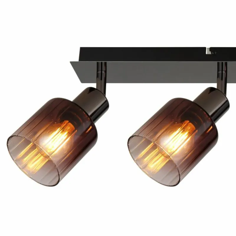 Luminaires Globo Lighting Satella Plafonnier, Spot de plafond, Applique murale, Spot mural Chrome, Noir, 4 lumières