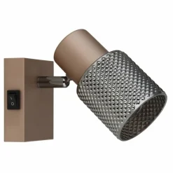 Suspension Verre Fumé-Luminaires Globo Lighting Satella Plafonnier, Spot de plafond, Applique murale, Spot mural Brun, Chrome, Noir, 1 lumière