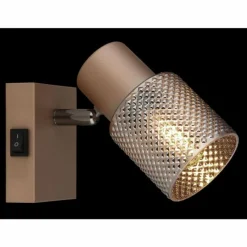 Suspension Verre Fumé-Luminaires Globo Lighting Satella Plafonnier, Spot de plafond, Applique murale, Spot mural Brun, Chrome, Noir, 1 lumière