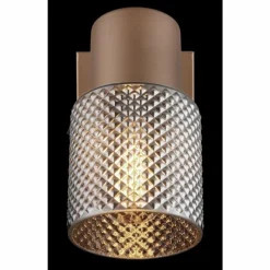 Suspension Verre Fumé-Luminaires Globo Lighting Satella Plafonnier, Spot de plafond, Applique murale, Spot mural Brun, Chrome, Noir, 1 lumière