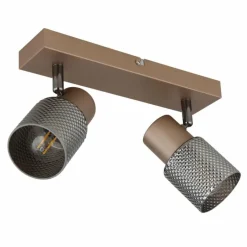 Suspension Verre Fumé-Luminaires Globo Lighting Satella Plafonnier, Spot de plafond, Applique murale, Spot mural Brun, Chrome, Noir, 2 lumières