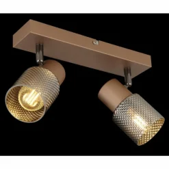 Suspension Verre Fumé-Luminaires Globo Lighting Satella Plafonnier, Spot de plafond, Applique murale, Spot mural Brun, Chrome, Noir, 2 lumières