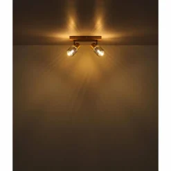 Suspension Verre Fumé-Luminaires Globo Lighting Satella Plafonnier, Spot de plafond, Applique murale, Spot mural Brun, Chrome, Noir, 2 lumières