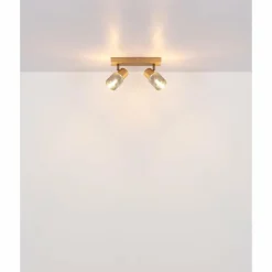 Suspension Verre Fumé-Luminaires Globo Lighting Satella Plafonnier, Spot de plafond, Applique murale, Spot mural Brun, Chrome, Noir, 2 lumières