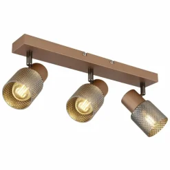 Suspension Verre Fumé-Luminaires Globo Lighting Satella Plafonnier, Spot de plafond, Applique murale, Spot mural Brun, Chrome, Noir, 3 lumières