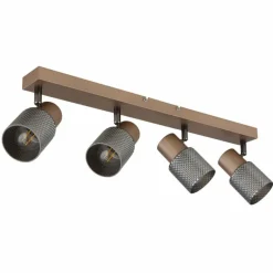 Suspension Verre Fumé-Luminaires Globo Lighting Satella Plafonnier, Spot de plafond, Applique murale, Spot mural Brun, Chrome, Noir, 4 lumières