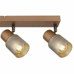 Suspension Verre Fumé-Luminaires Globo Lighting Satella Plafonnier, Spot de plafond, Applique murale, Spot mural Brun, Chrome, Noir, 4 lumières