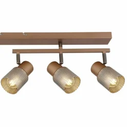 Suspension Verre Fumé-Luminaires Globo Lighting Satella Plafonnier, Spot de plafond, Applique murale, Spot mural Brun, Chrome, Noir, 5 lumières