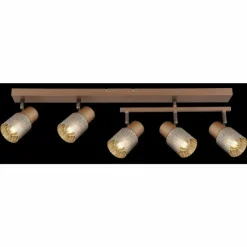 Suspension Verre Fumé-Luminaires Globo Lighting Satella Plafonnier, Spot de plafond, Applique murale, Spot mural Brun, Chrome, Noir, 5 lumières