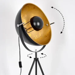 Lampes Dorées-hofstein Saturn Lampadaire Noir, 1 lumière