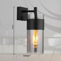 Suspension Verre Fumé-Luminaires Globo Lighting Scarfina Applique murale Noir, 1 lumière